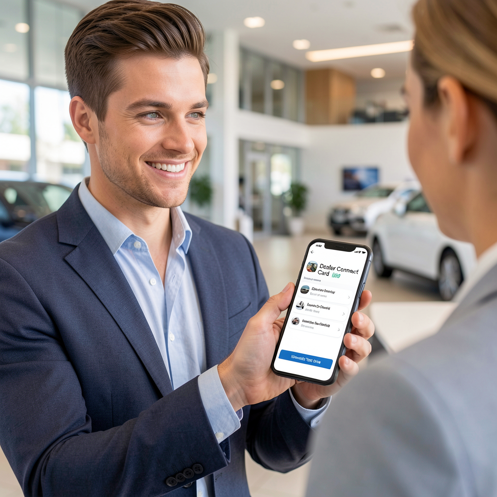Salesperson using tablet