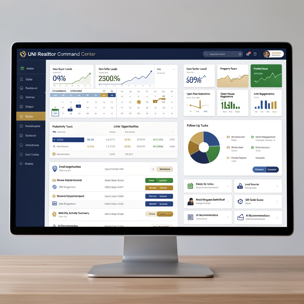 UNI Realtor Command Center Dashboard Mockup