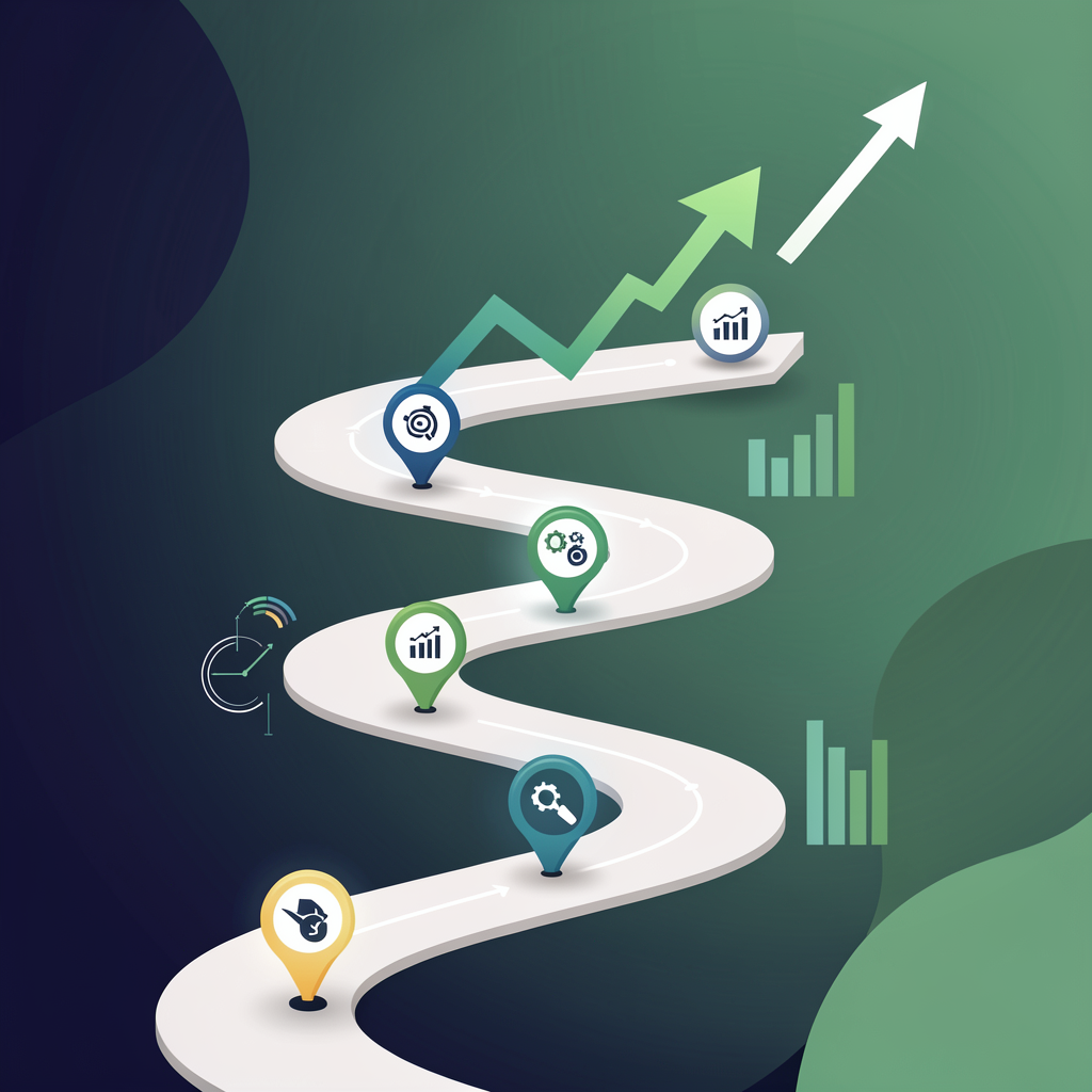 Illustration of a roadmap or growth chart