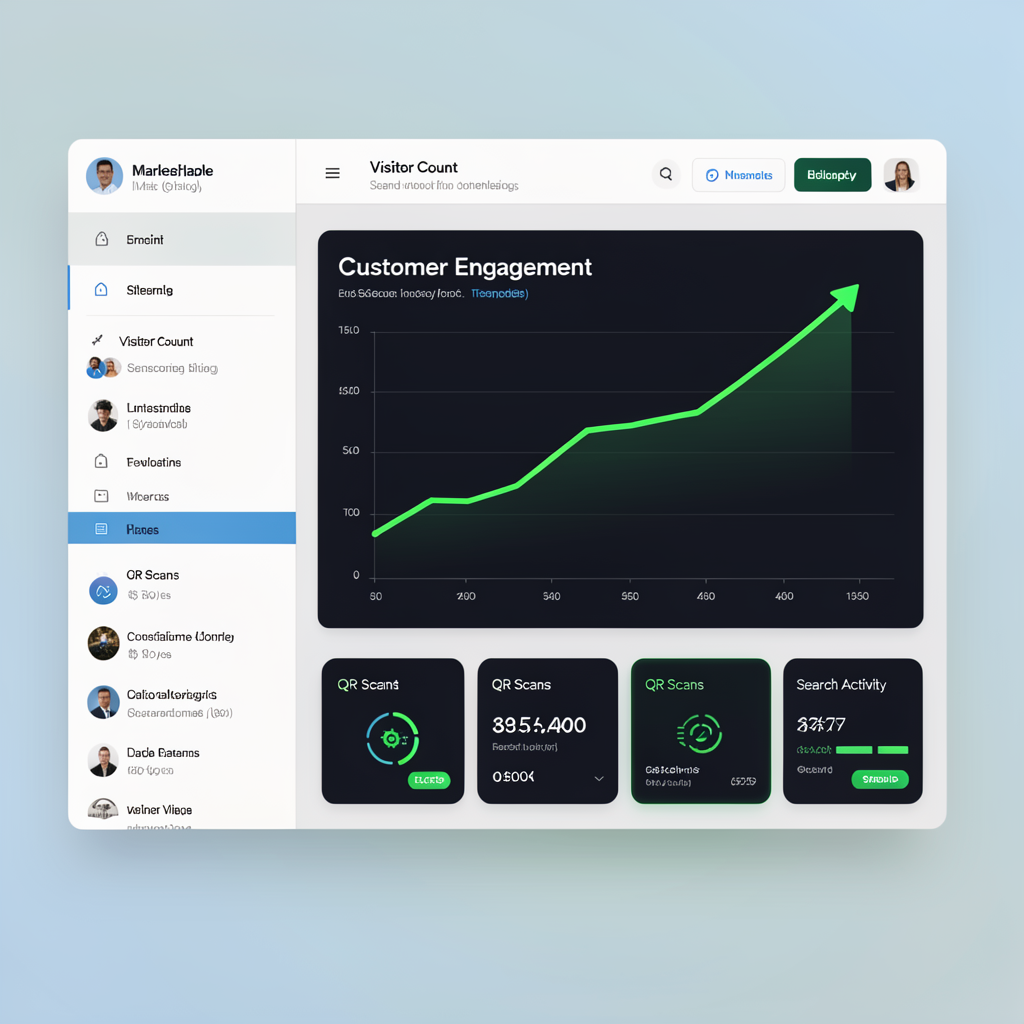 Marketplace analytics dashboard with growth charts
