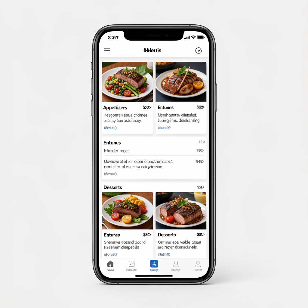 Restaurant digital menu on a smartphone