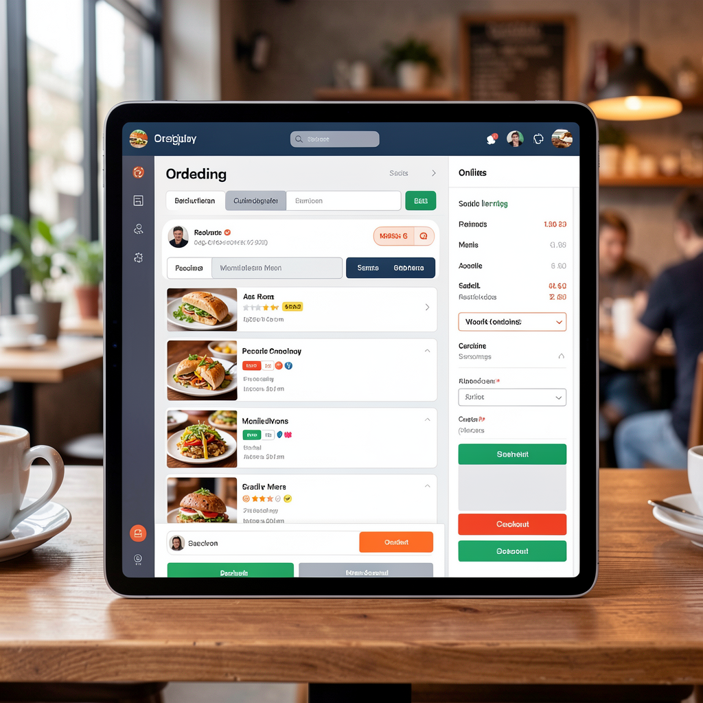 Restaurant online ordering on a tablet