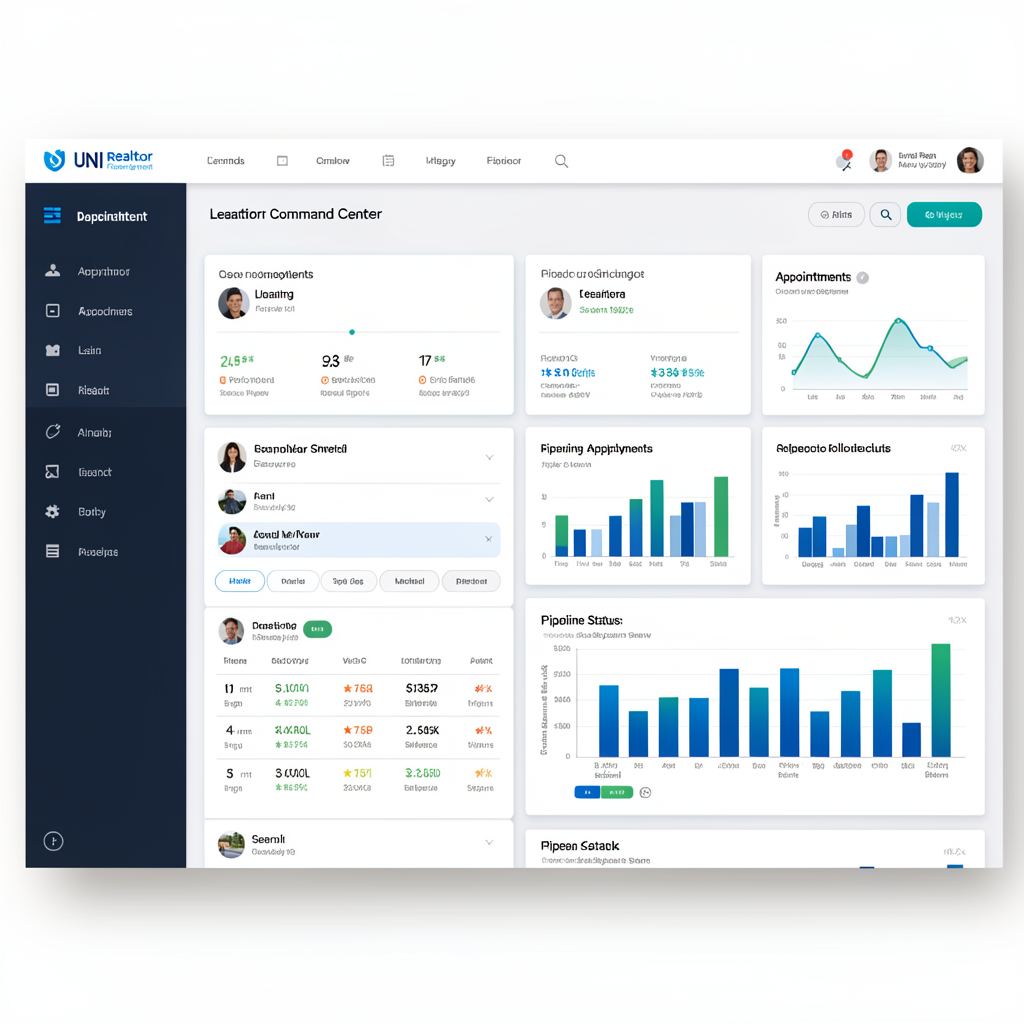 Realtor Command Center Dashboard Mockup