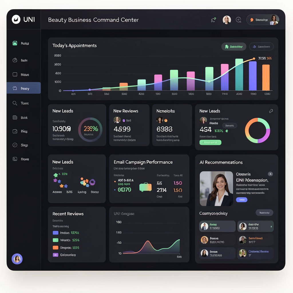 Beauty Business Command Center dashboard.