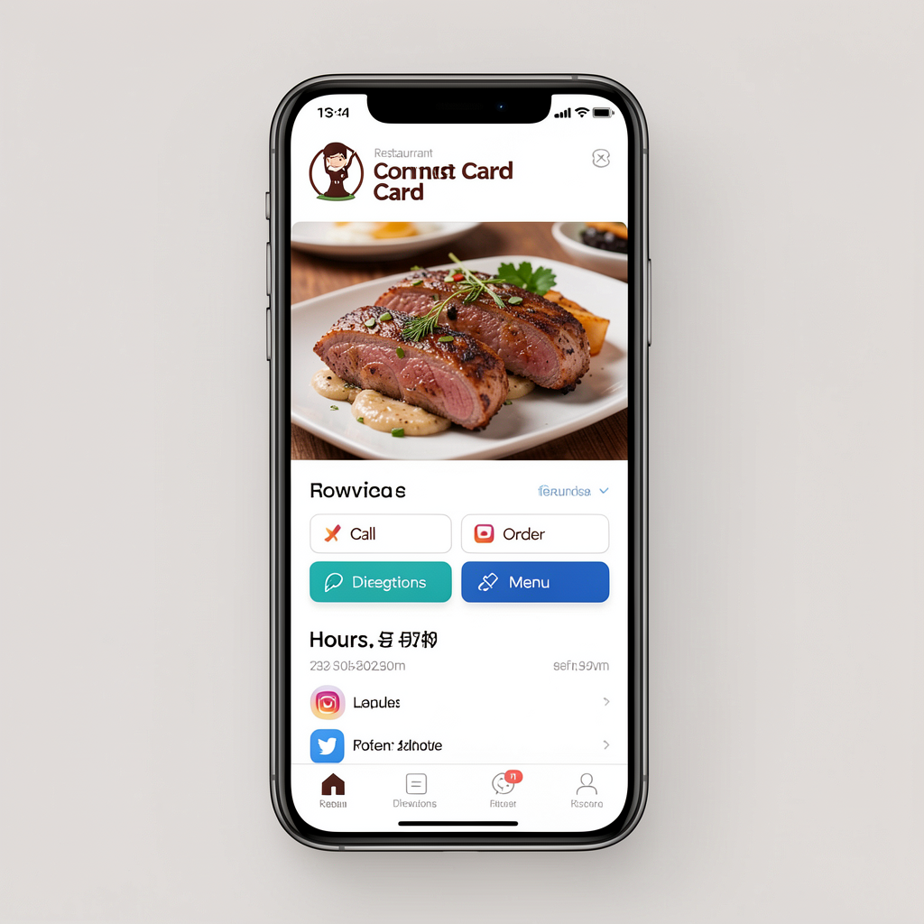 Restaurant Connect Card on a mobile phone screen