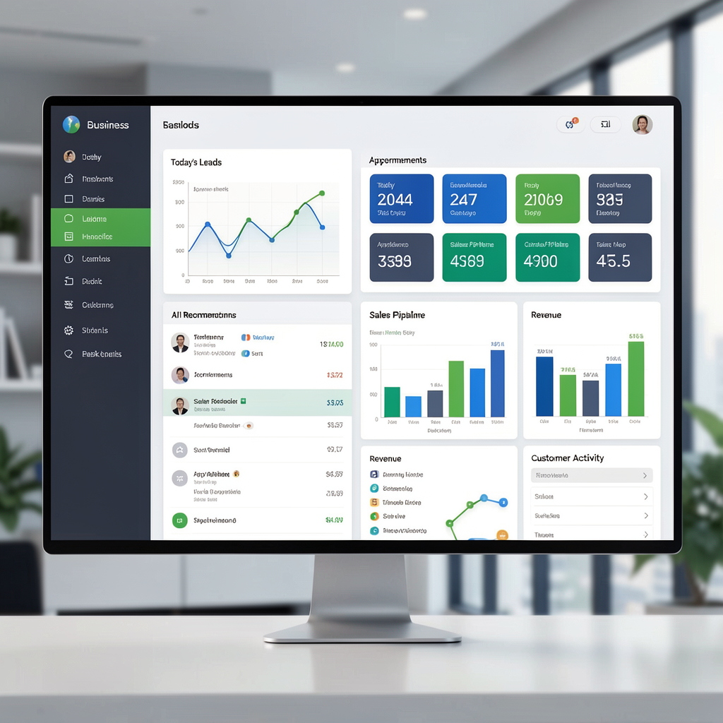 Modern business dashboard interface