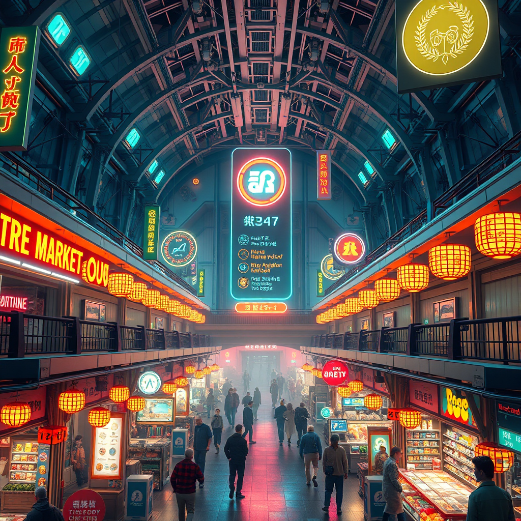 Vibrant digital flea market venue