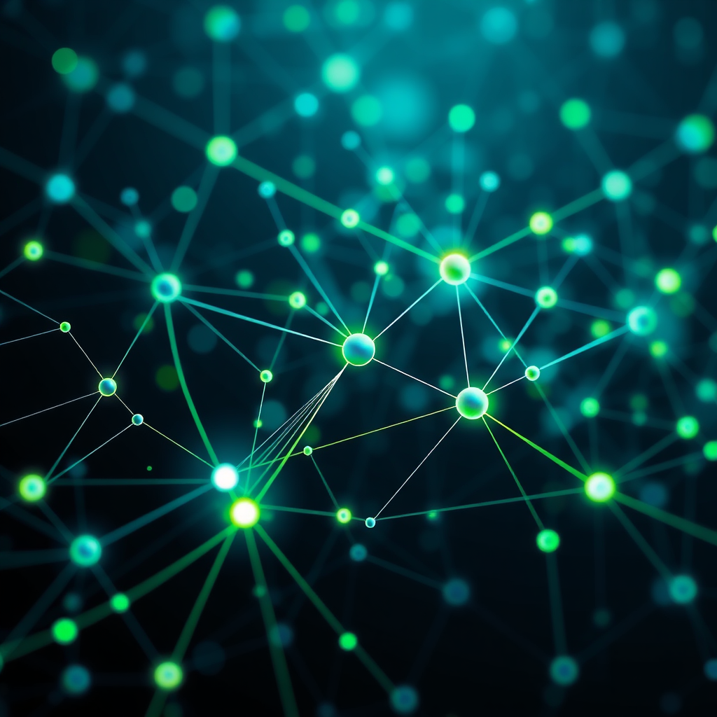 Abstract visualization of United Networks Inc's interconnected solutions.