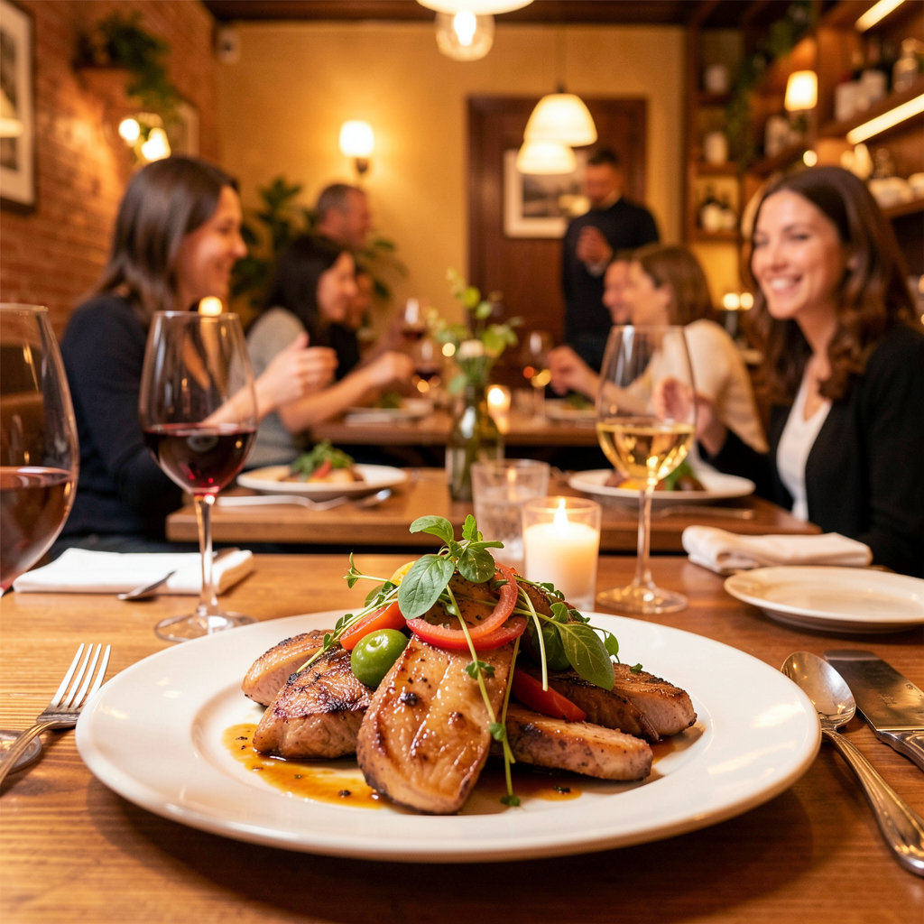 Appetizing meal in a restaurant