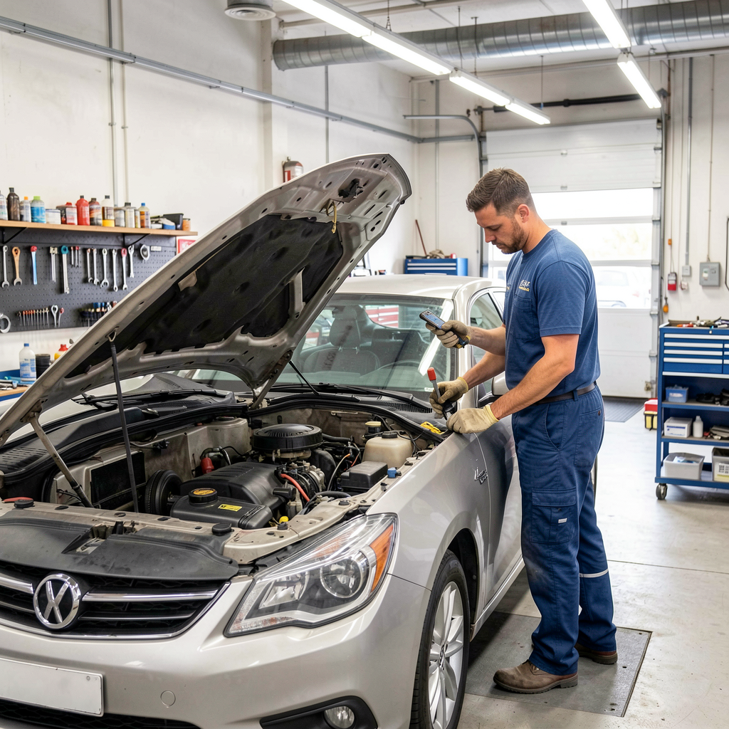 Auto repair shop interior