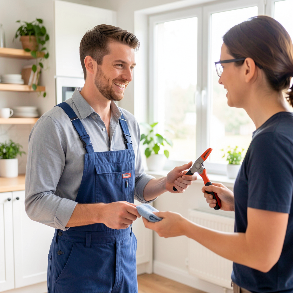 Home service professional and client