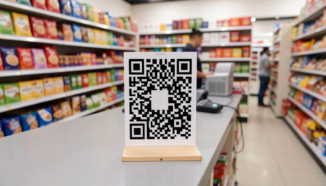 QR Code on Store Counter