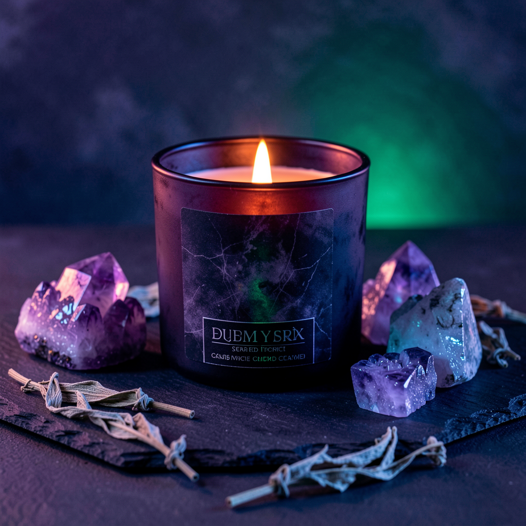 Luxury healing candle with crystals