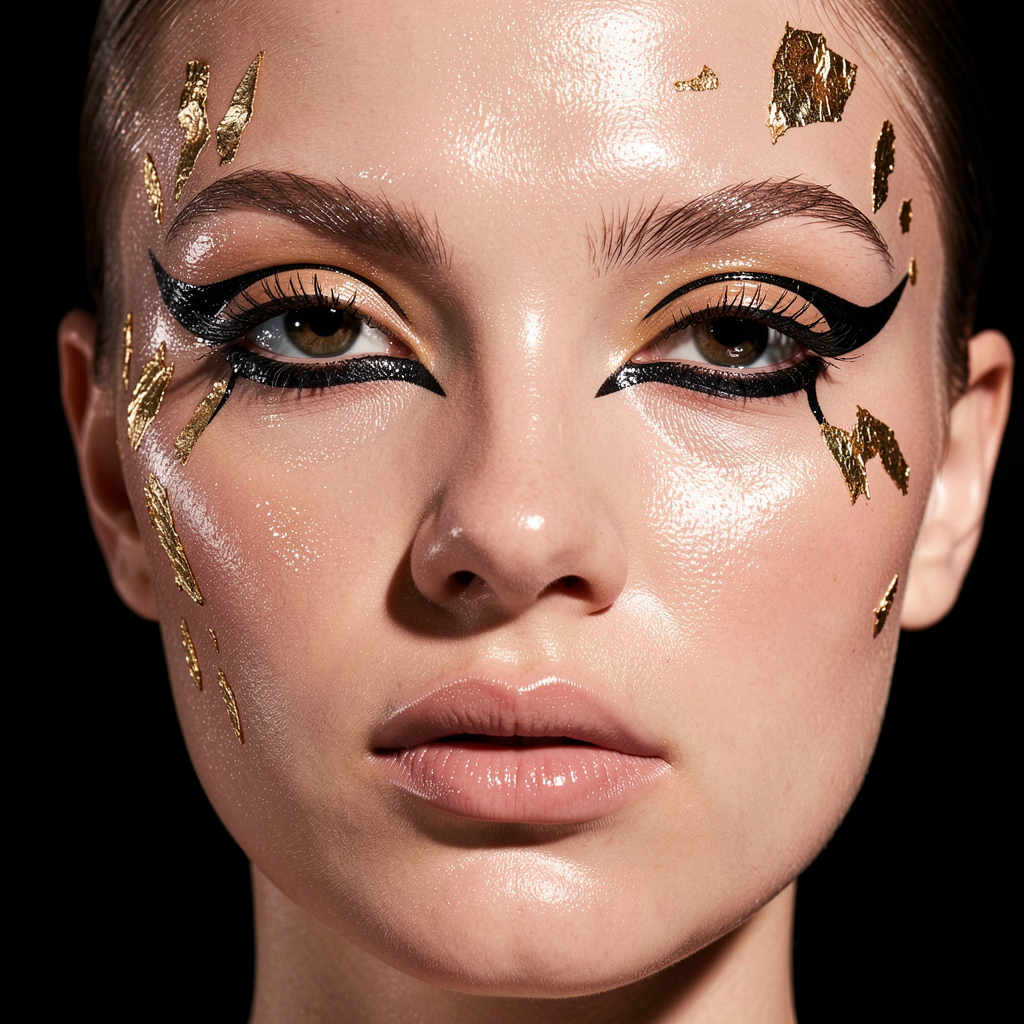 Avant-garde editorial makeup look