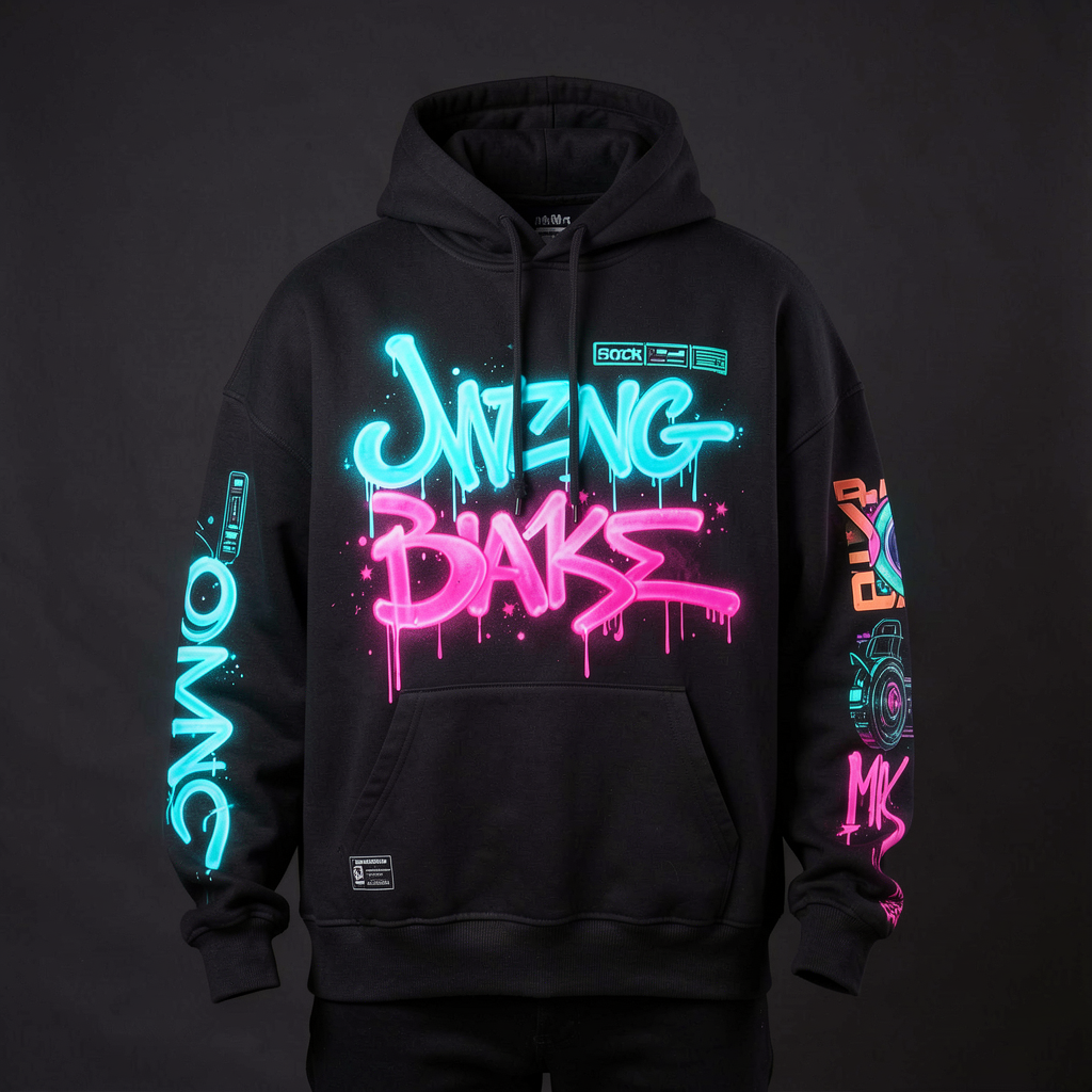Cyberpunk neon streamer hoodie