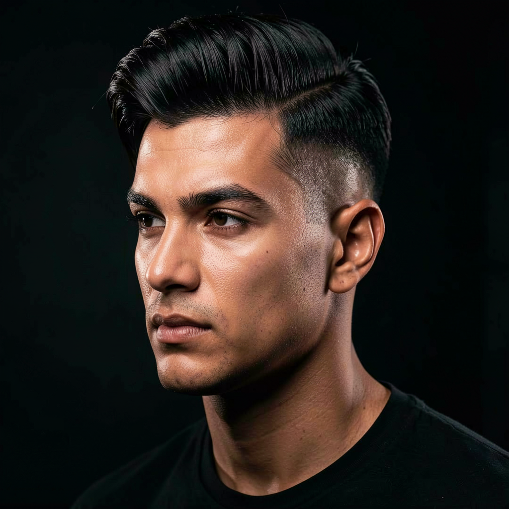 Classic pompadour haircut