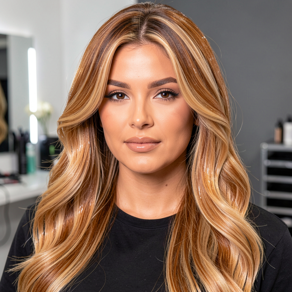 Caramel Balayage styling