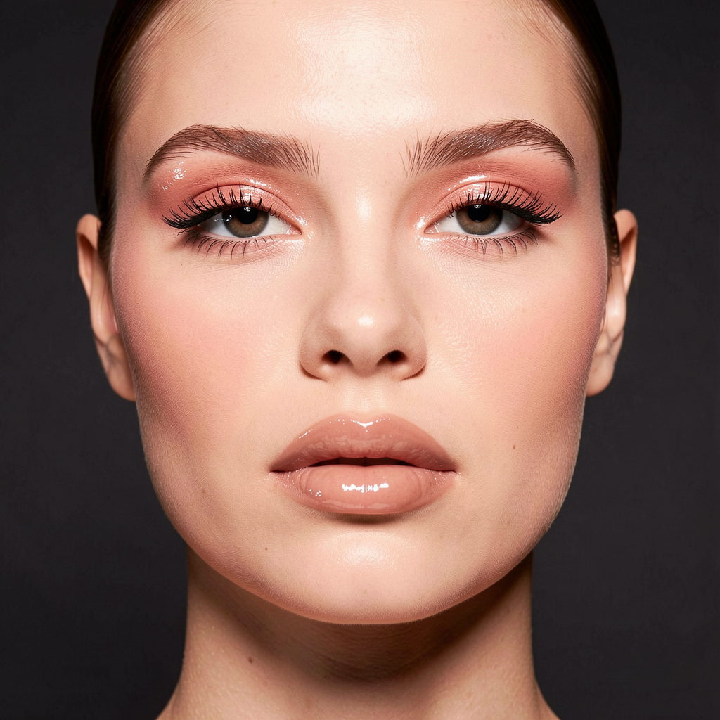 Editorial wet-look makeup