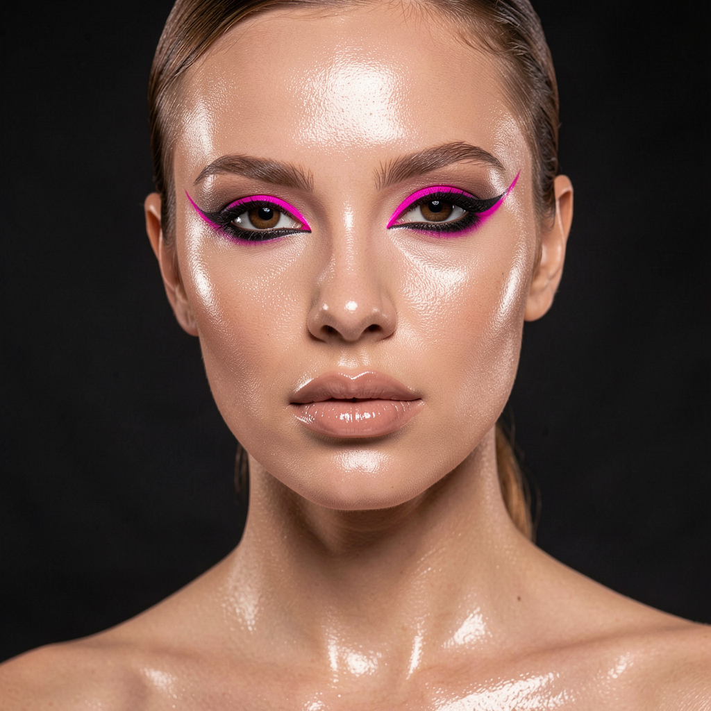 Glamorous makeup artist portrait