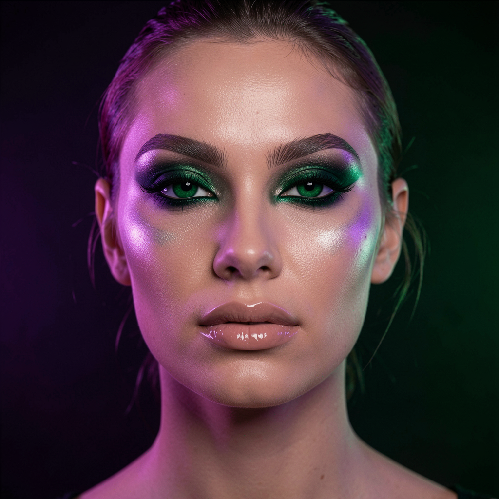 Seductive makeup artist portrait