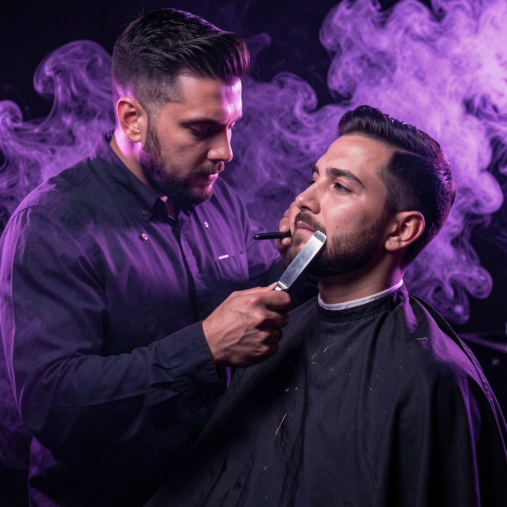 Straight razor beard shave