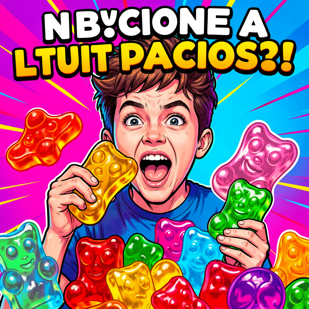 Tasting giant gummy candy challenge
