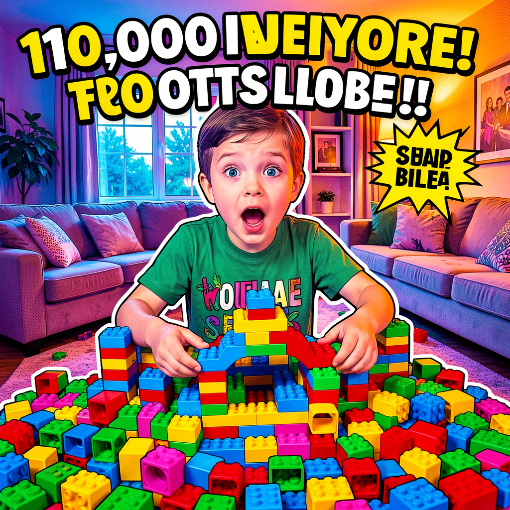 Building massive toy block fort challenge