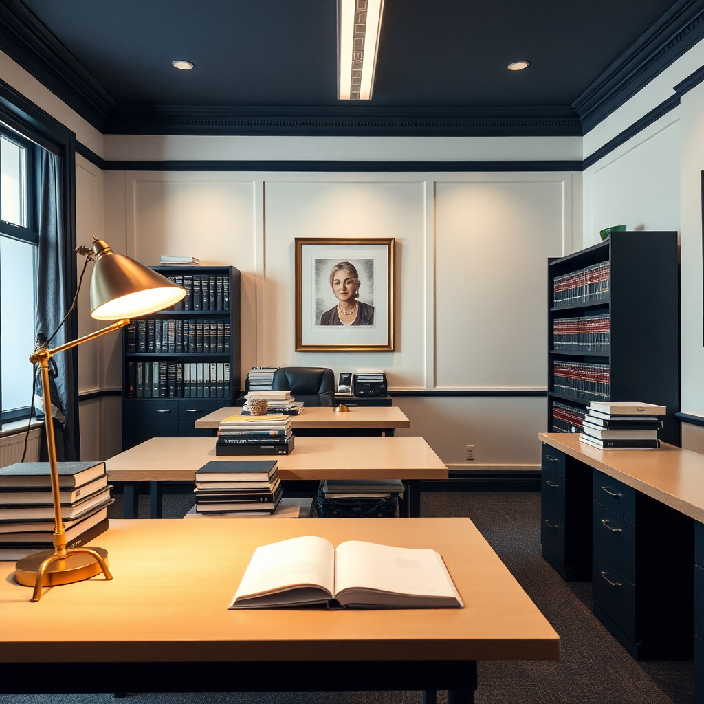 Modern solicitor office interior in Limerick with warm editorial lighting