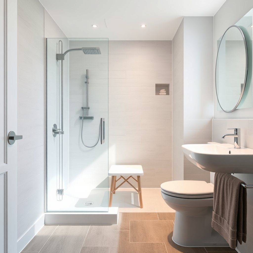 After: accessible shower upgrade with low threshold in Donnybrook