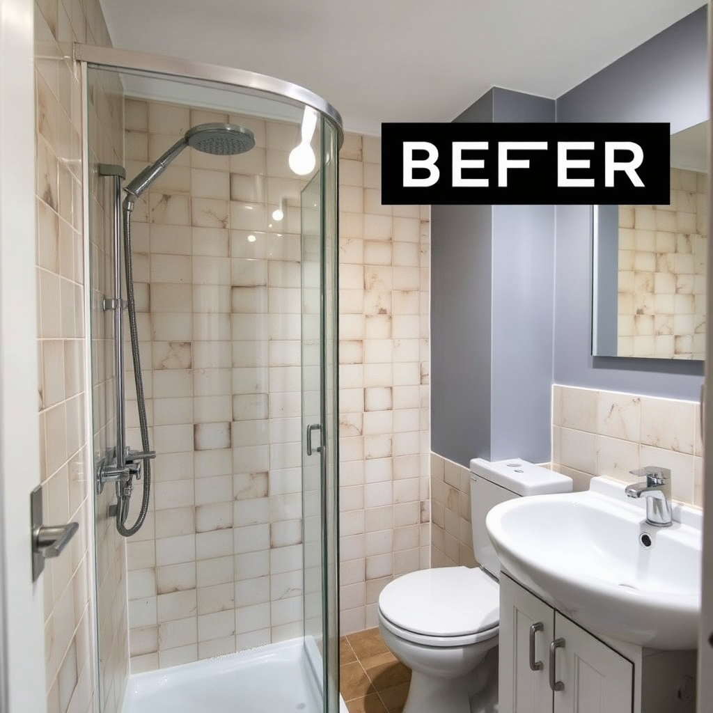 Before: small ensuite in Sandyford prior to renovation