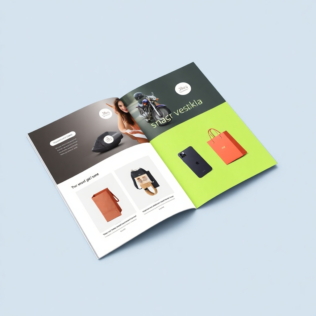 An image of a beautifully designed PDF brochure showcasing products from a Shopify store.