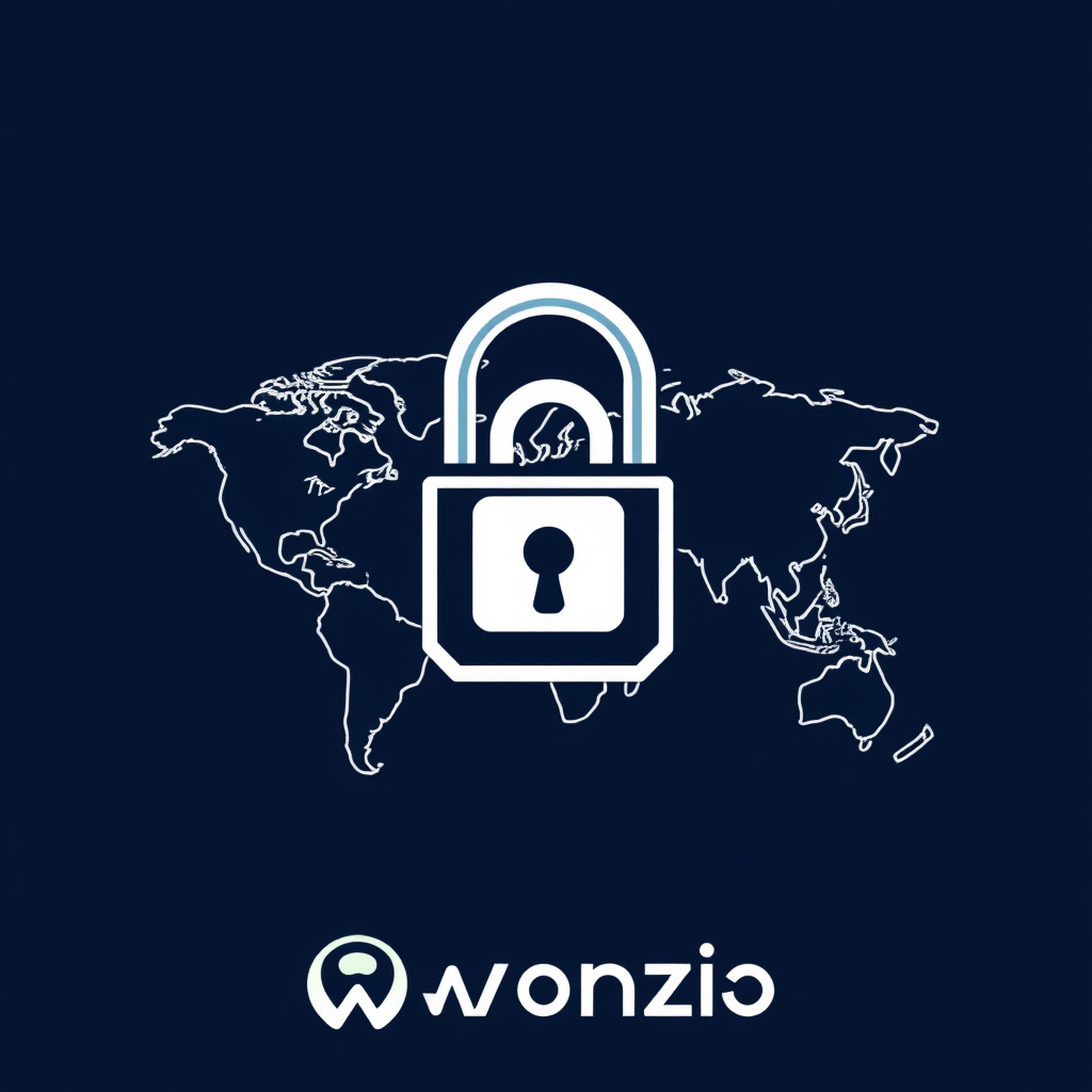 A stylized image of a lock integrated into a world map, symbolizing the secure and global nature of the Wanzia hosting platform. The design is clean and modern, conveying a sense of trust and reliability.