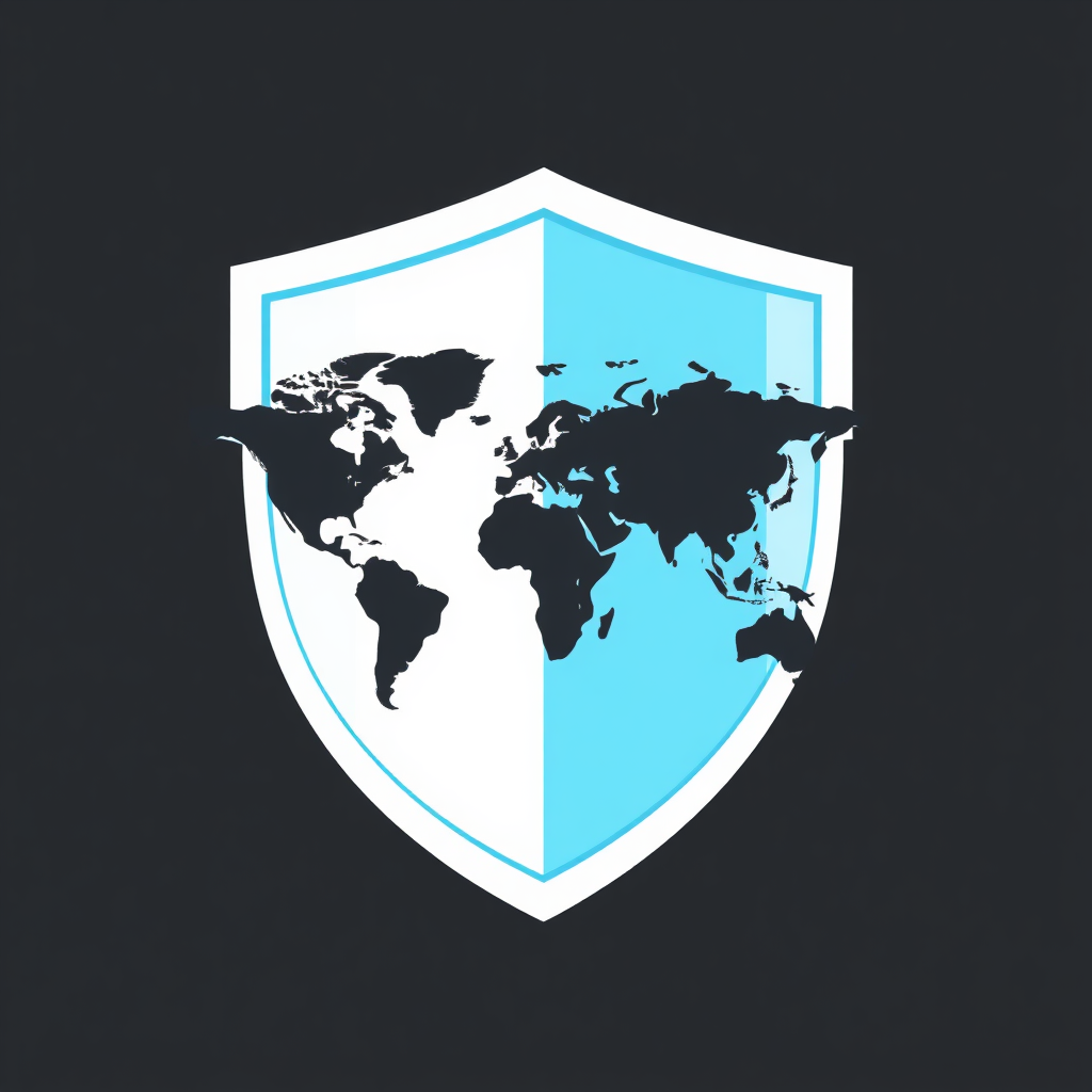 Create a stylized image of a shield with a world map integrated into the design. The shield symbolizes security and protection, while the world map represents the global reach of the Wanzia network. The overall style is modern and trustworthy, evoking a sense of safety and reliability.