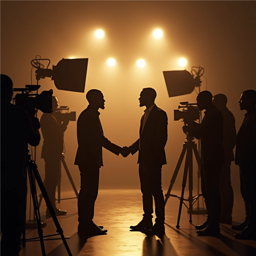 A photorealistic image of a hand reaching out to take a Wanzia book from the author, Wanzia. The background should be blurred to focus on the exchange. The lighting should be warm and inviting. Use a shallow depth of field to create a sense of intimacy. Focus on details like the texture of the book cover and the warmth of the handshake. Technical specs: 4K resolution, high detail, shallow depth of field.