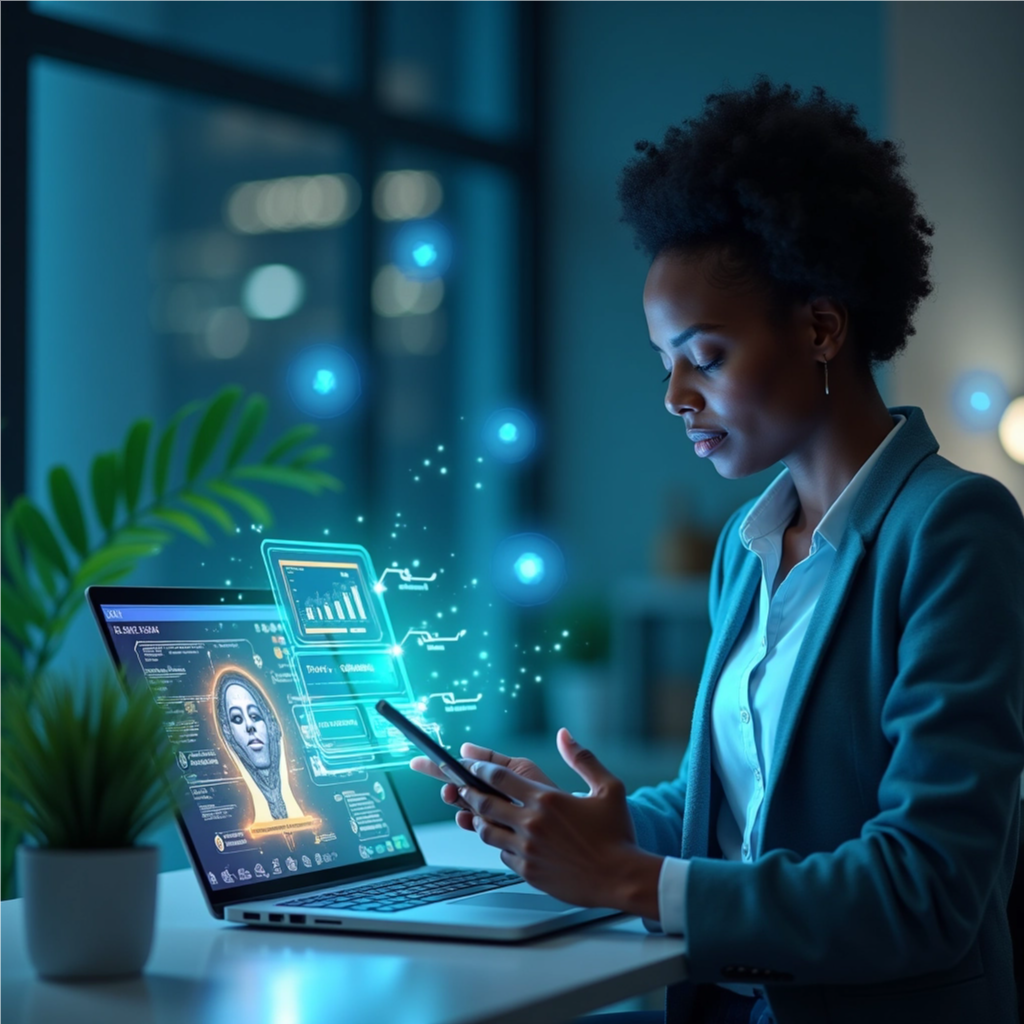 A stylized image of a key turning a lock, but the key is made of interconnected nodes and lines representing automation. The lock is sleek and modern, symbolizing business growth. The color palette is primarily blue and green, signifying trust and progress. The lighting is dramatic, with a spotlight on the key and lock. The style should be clean and modern, with a focus on conveying the concept of unlocking growth through automation.