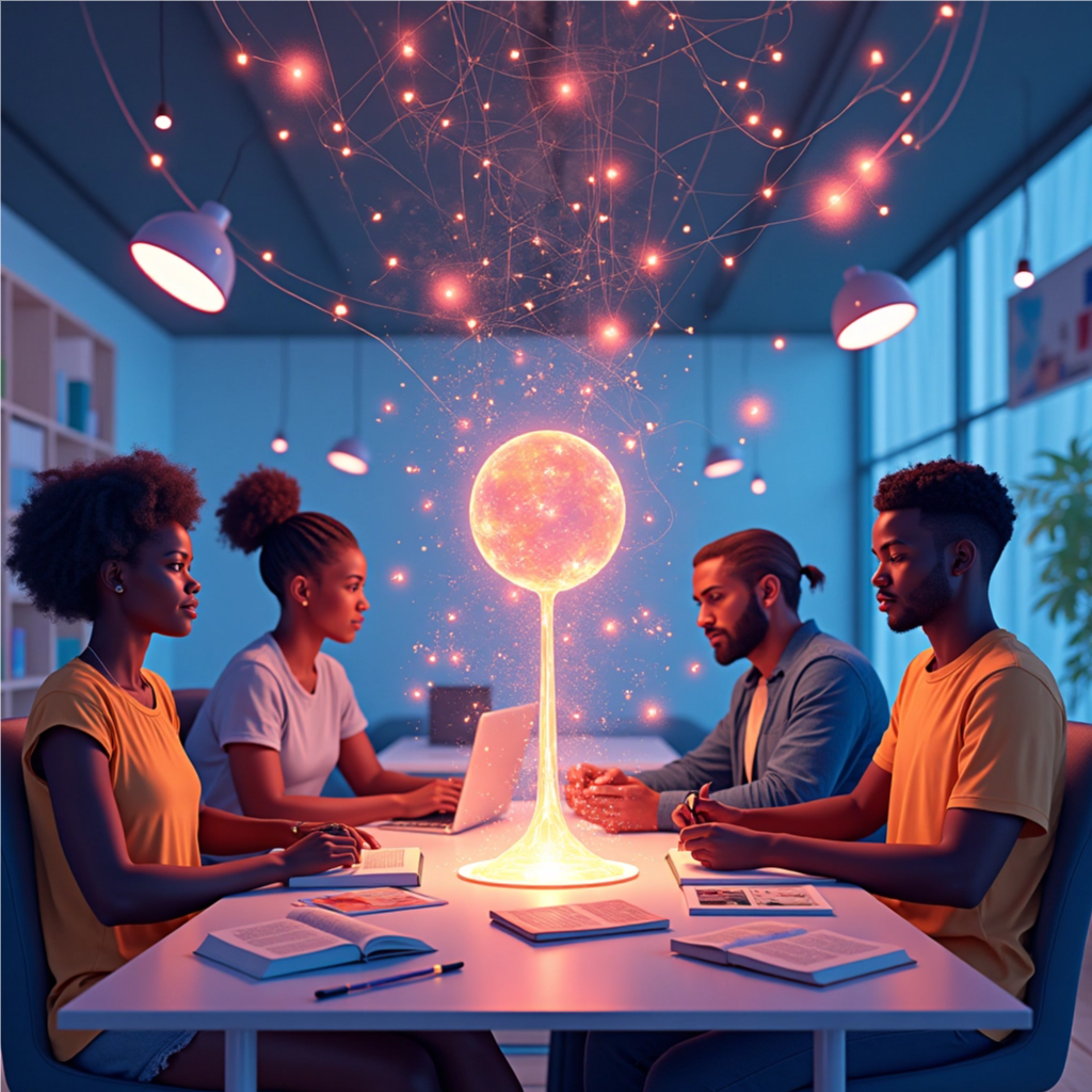 A network of interconnected nodes representing the structure of a website or application. Each node glows with a different color, symbolizing the various components of the system. The background is a dark and mysterious space, representing the complexity of web development. The camera angle is a wide shot, capturing the full scope of the network and its interconnectedness.