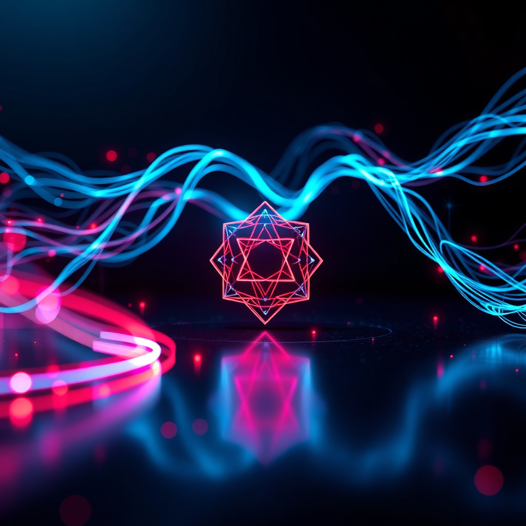 Futuristic AI data analysis visualization