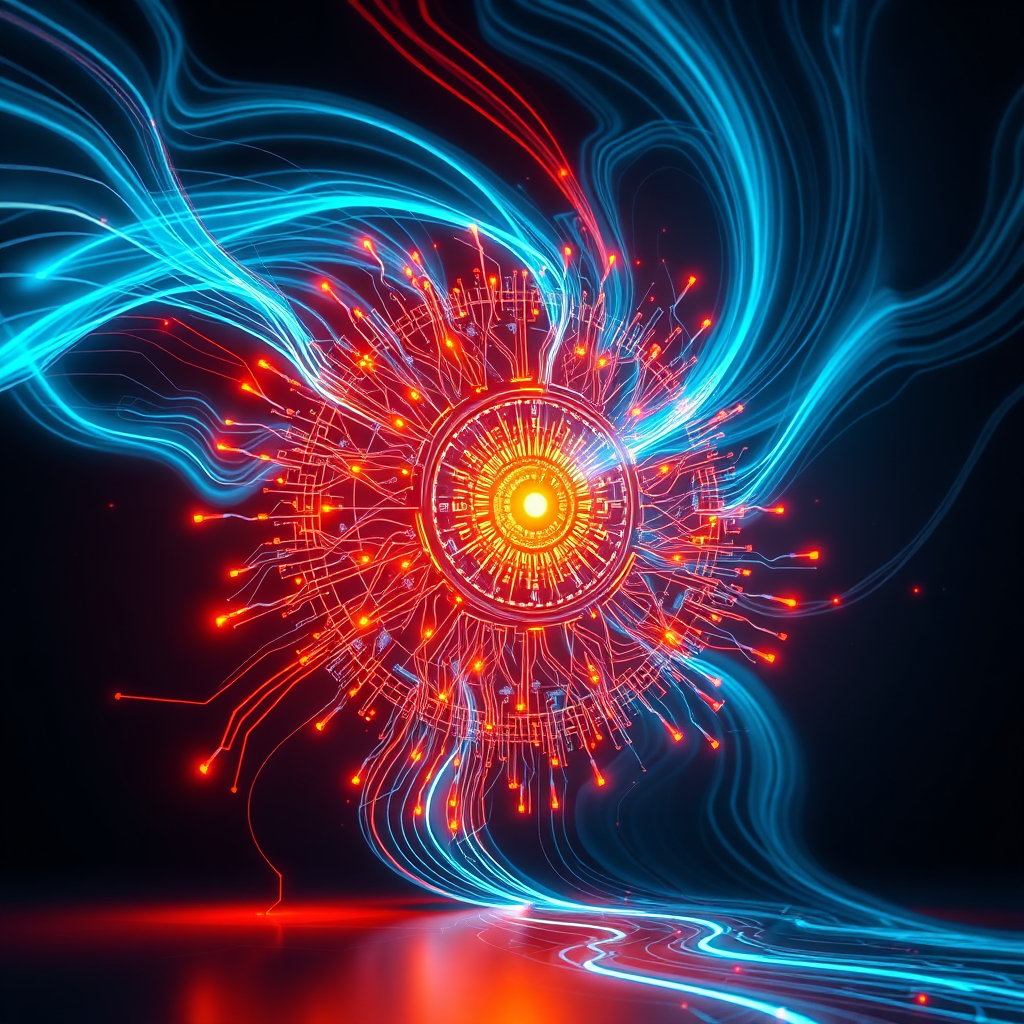 Abstract AI core visualization