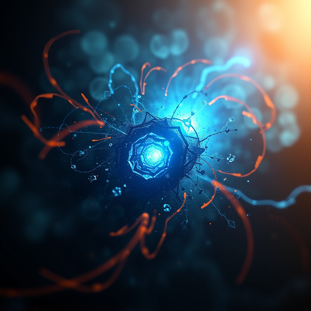 Abstract visualization of a breakthrough moment with AI