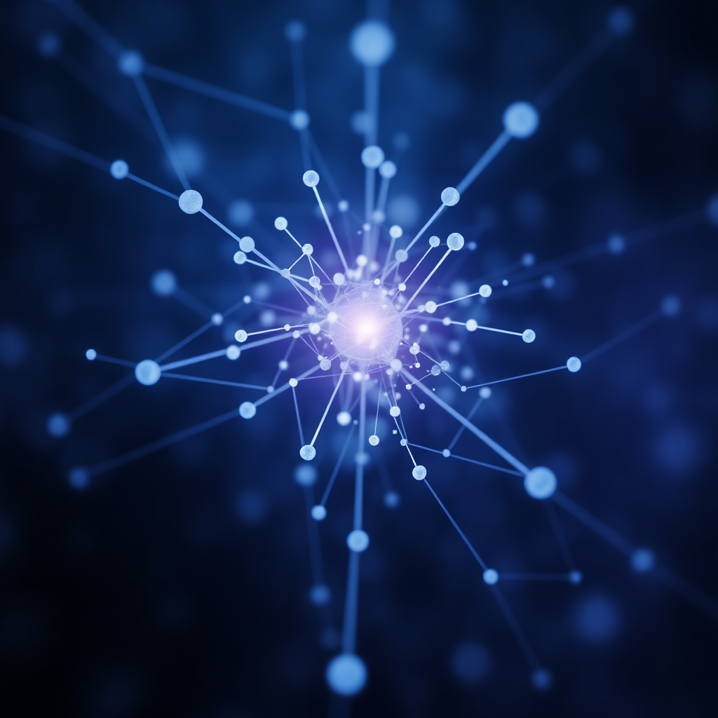 Abstract AI business network visualization