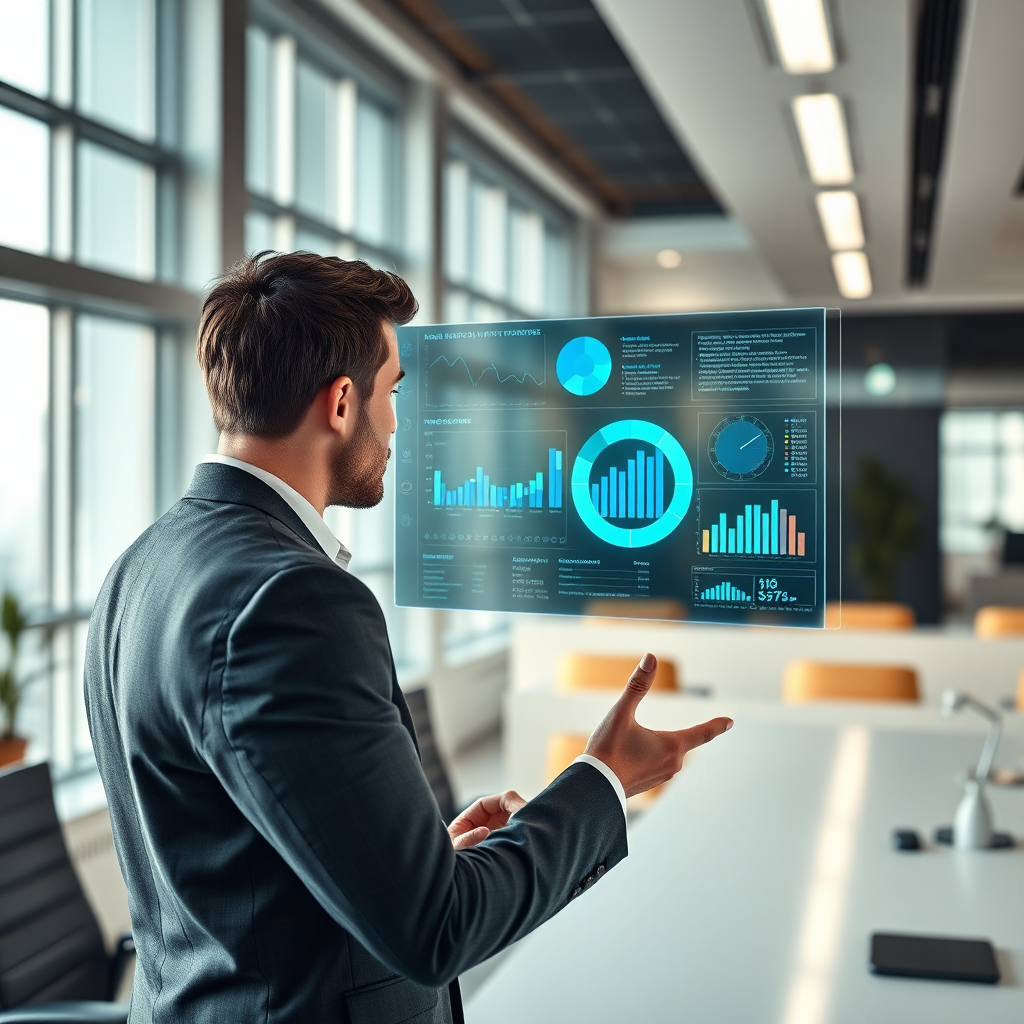 Professional analyzing AI data