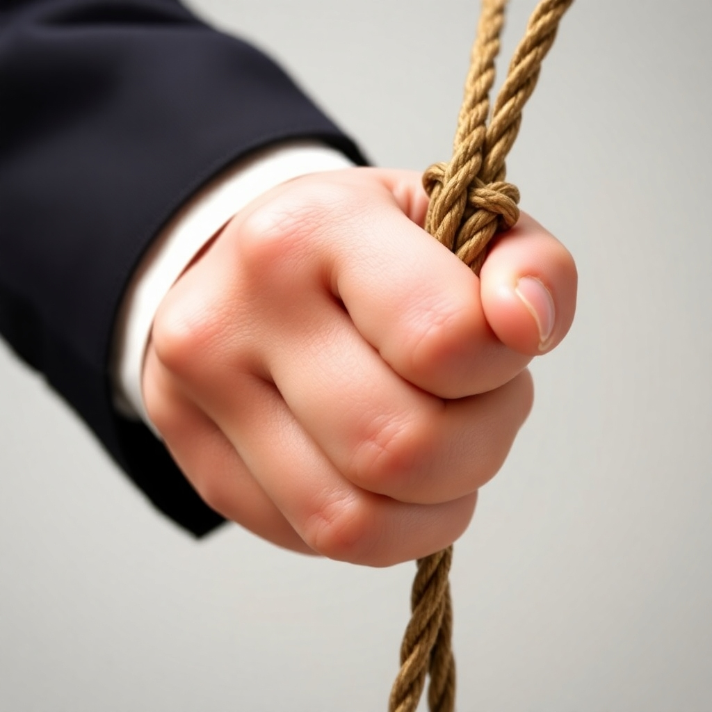 A hand firmly grasping the reins of financial management, symbolizing control. Use a strong and confident style.