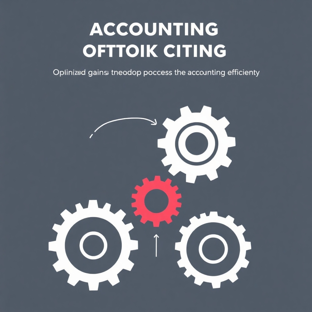 A visual depiction of an accounting process being optimized with gears turning smoothly, representing efficiency gains. Use a clean and modern style.