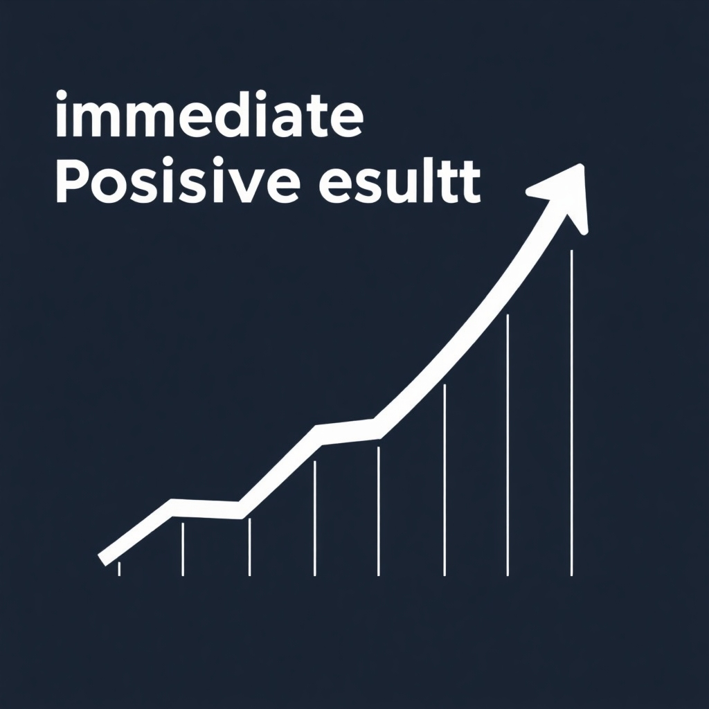 A visual representation of immediate positive results, such as a rising graph. Use a dynamic and impactful style.