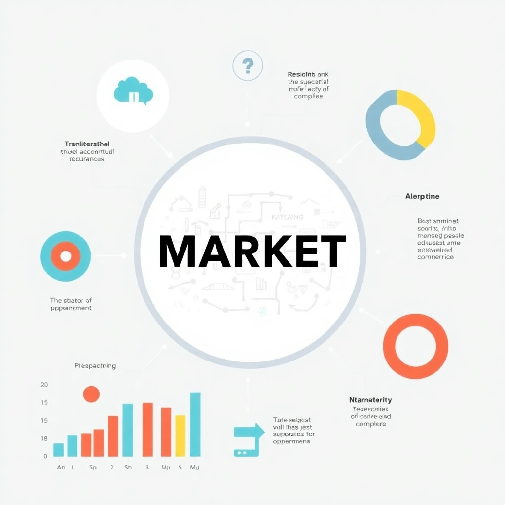 A visual representation of market analysis, such as a market research report. Use a detailed and analytical style.