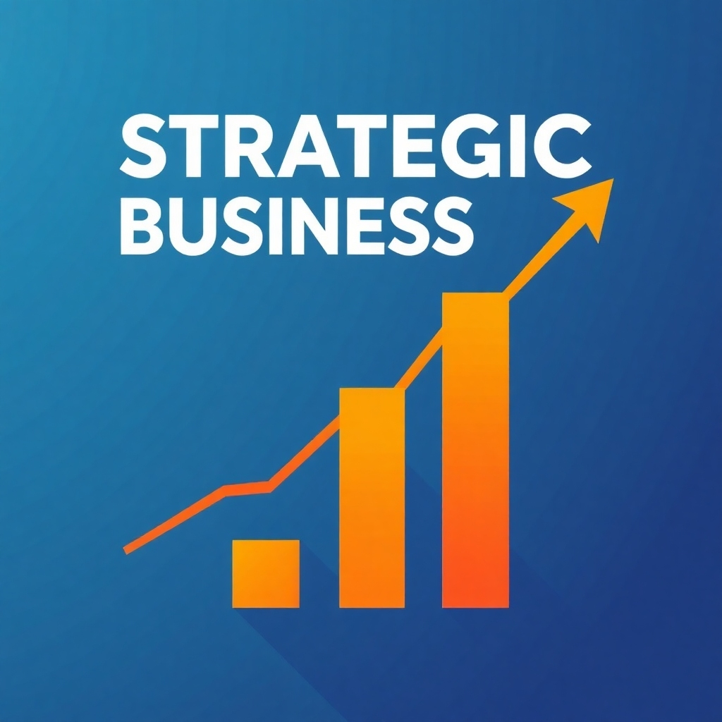 A visual representation of strategic business growth, such as a rising graph. Use a dynamic and aspirational style.