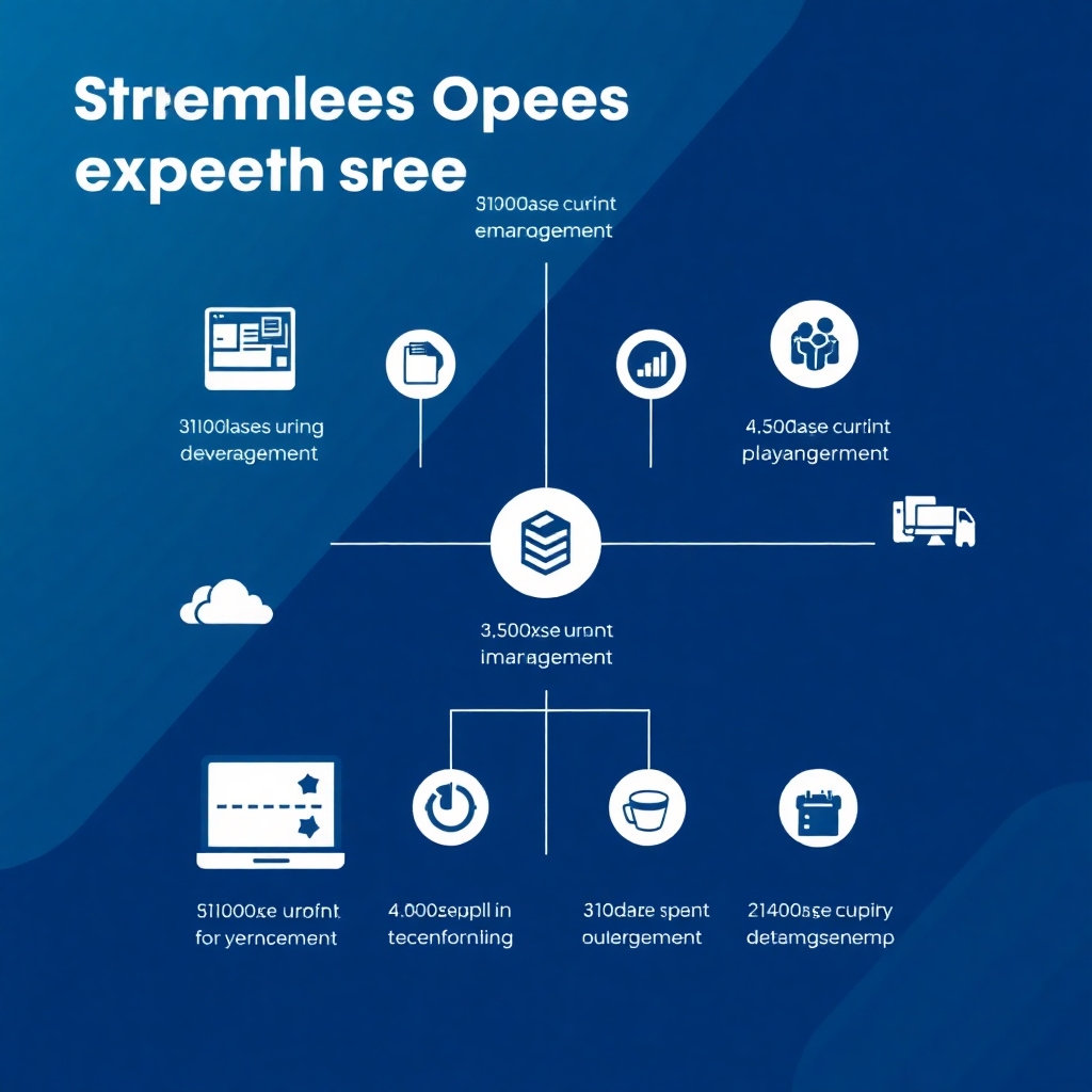 A visual representation of streamlined operations and improved efficiency. Use a modern and organized style.