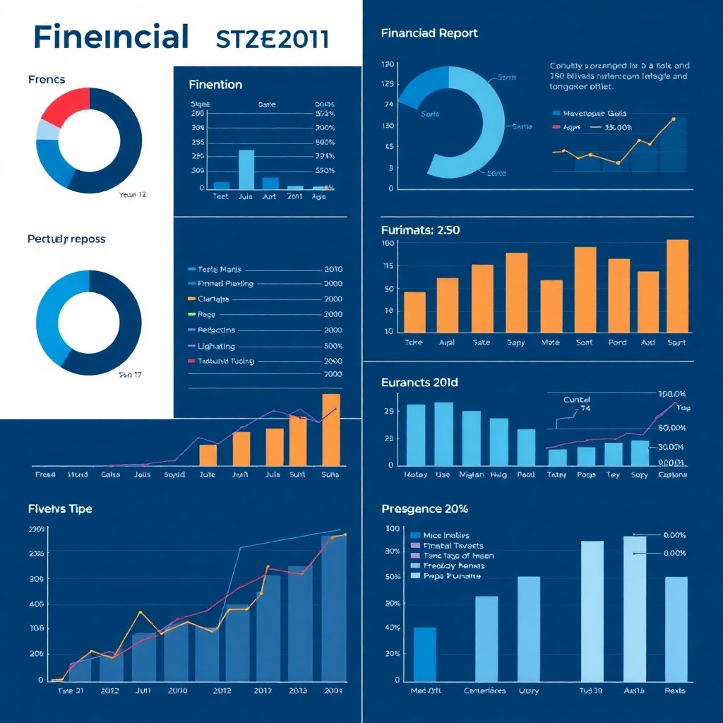 A well-designed financial report with charts and graphs, presented in a clear and understandable format. Use a modern and informative style.