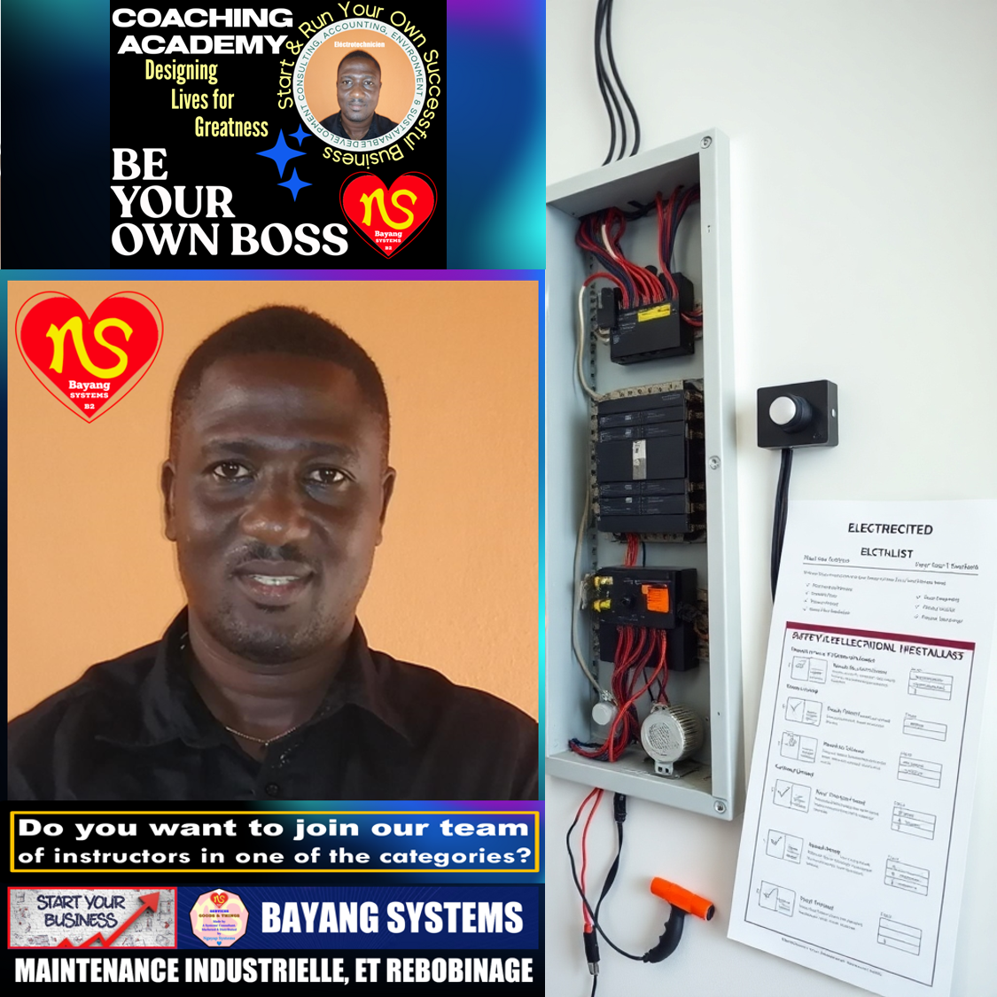 A modern home electrical panel being upgraded and brought up to current safety standards by a certified electrician. Focus on safety and the upgrade process. The lighting is bright to show detail, and the color palette is clean and professional. The camera angle is medium, showing the electrician working with the panel. Texture details include modern wiring and updated components. The environment is a clean, organized home. Props include modern electrical tools and a safety checklist. The style should be professional and secure.