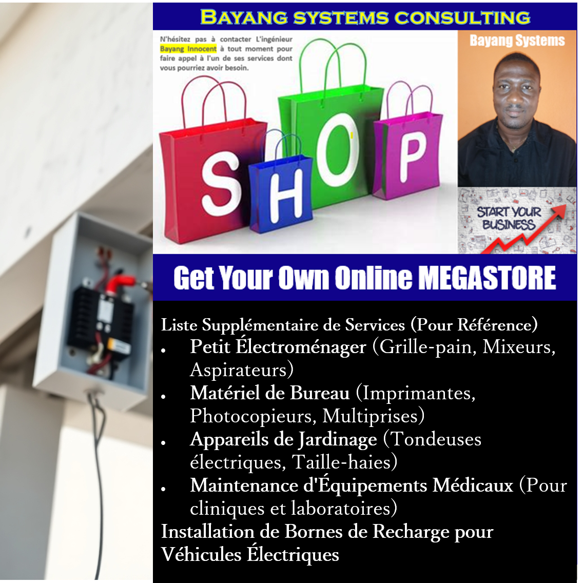 A clean, photorealistic image of a newly constructed building with an electrician installing a new electrical panel and wiring system. The focus is on precision, quality, and safety. The lighting should be bright, showcasing the modern construction. The color palette should be neutral with shades of gray and white. The camera angle is wide to show the building's structure. Texture details should highlight the high-quality materials used. The environment is a construction site, emphasizing the newness of the project. Props include tools of the trade, such as wire strippers and levels. The style should be architectural and professional.